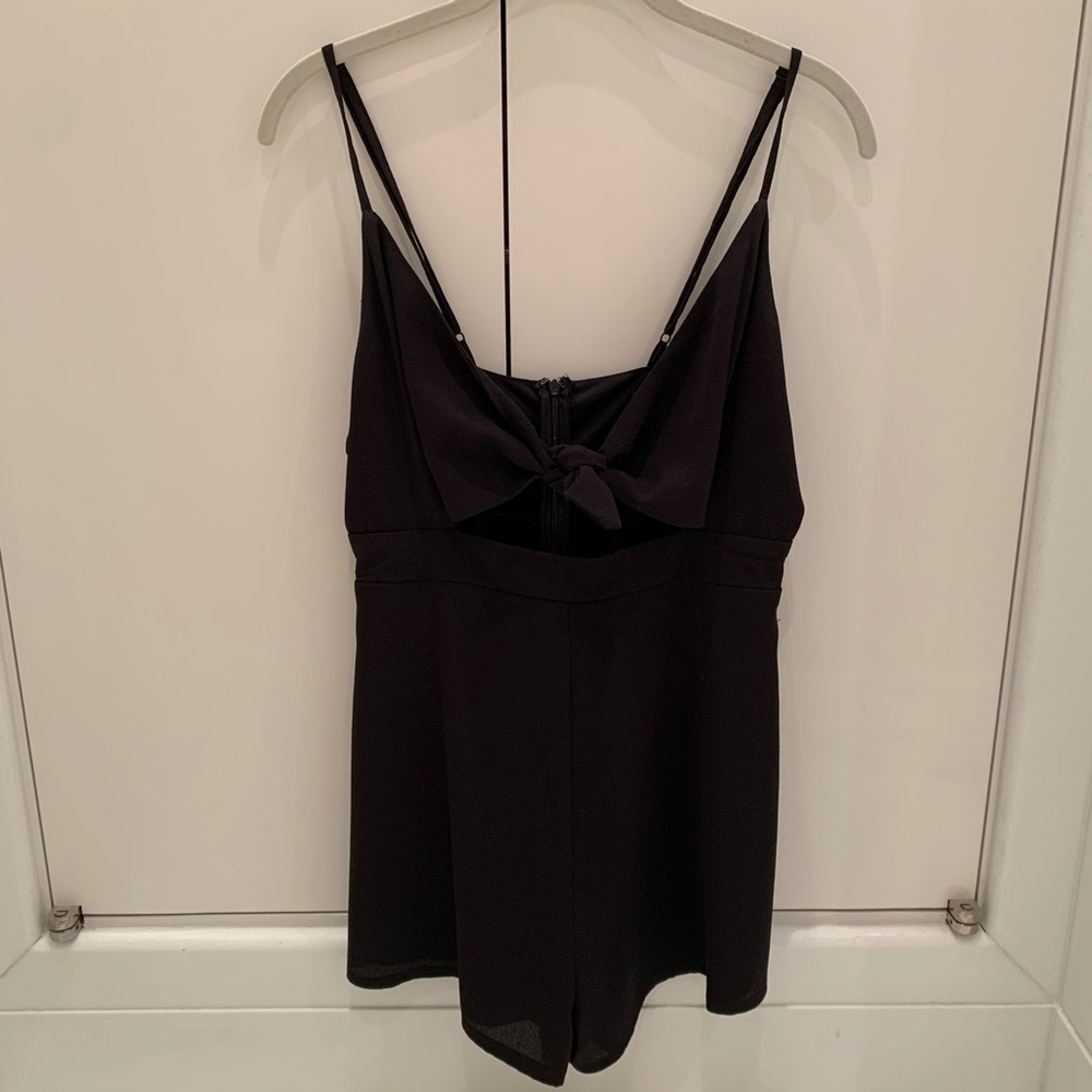 Parallel Lines Tie Front Romper In Black - image 2